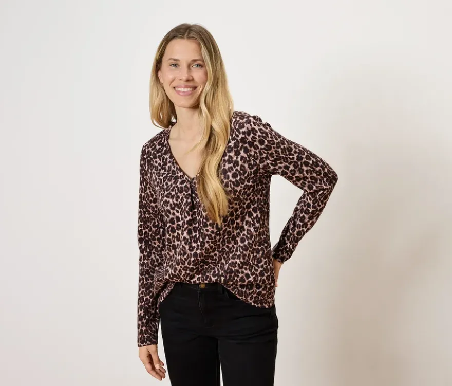 Bedrucktes Blusenshirt aus Modal-Mix