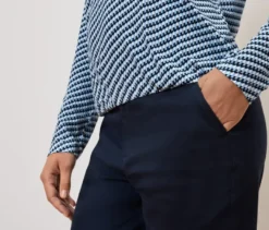 Bedrucktes Blusenshirt, dunkelblau-blau-weiß