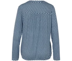 Bedrucktes Blusenshirt, dunkelblau-blau-weiß