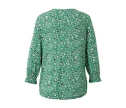 Bedrucktes Blusenshirt, grün