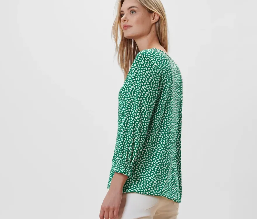 Bedrucktes Blusenshirt, grün