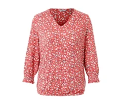 Bedrucktes Blusenshirt, koralle