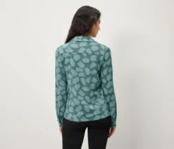 Bedrucktes Blusenshirt mit Knopfleiste