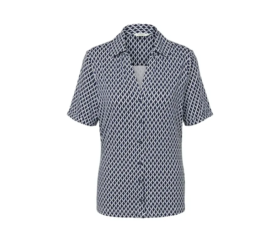 Bedrucktes Blusenshirt mit Knopfleiste