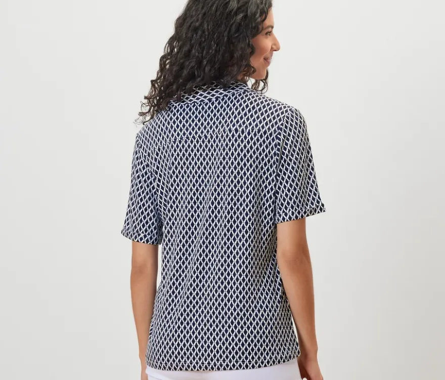 Bedrucktes Blusenshirt mit Knopfleiste