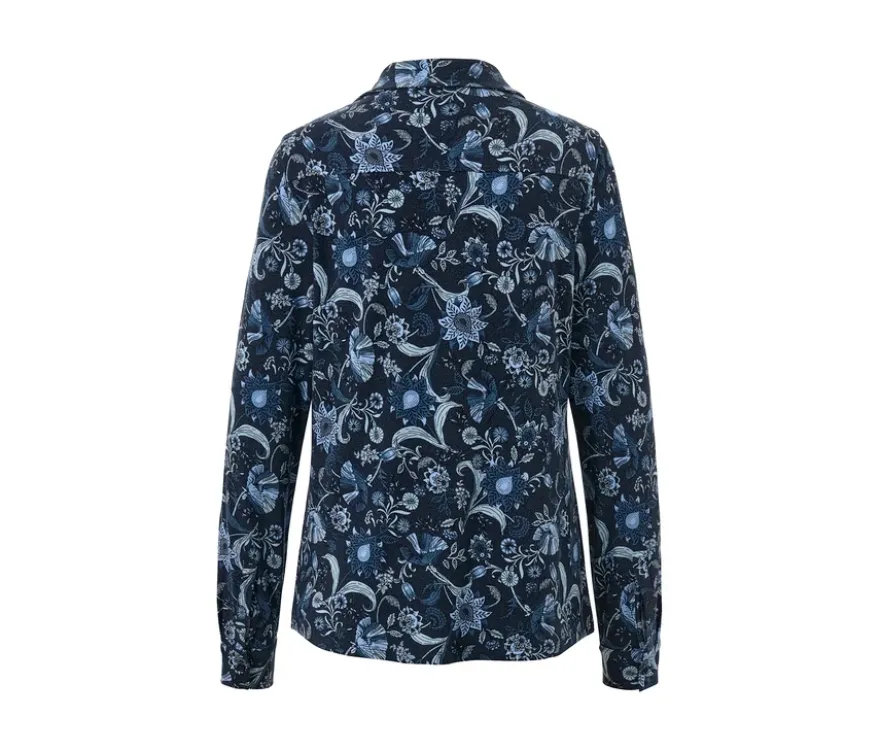 Bedrucktes Blusenshirt mit Knopfleiste