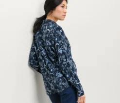 Bedrucktes Blusenshirt mit Knopfleiste