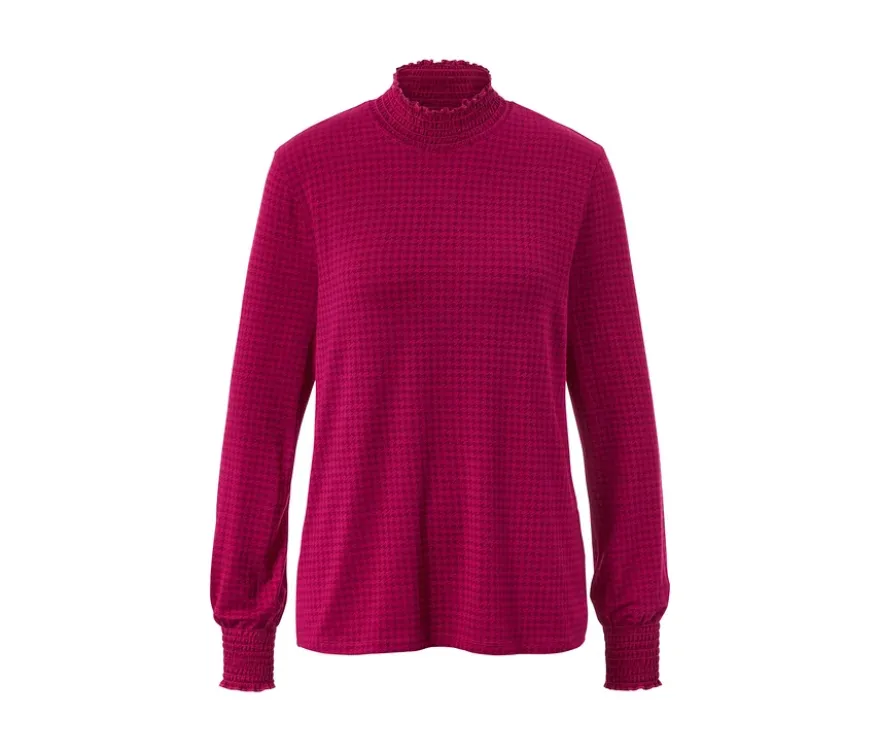 Bedrucktes Blusenshirt mit Stehkragen