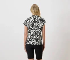 Bedrucktes Blusenshirt mit V-Ausschnitt