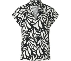 Bedrucktes Blusenshirt mit V-Ausschnitt
