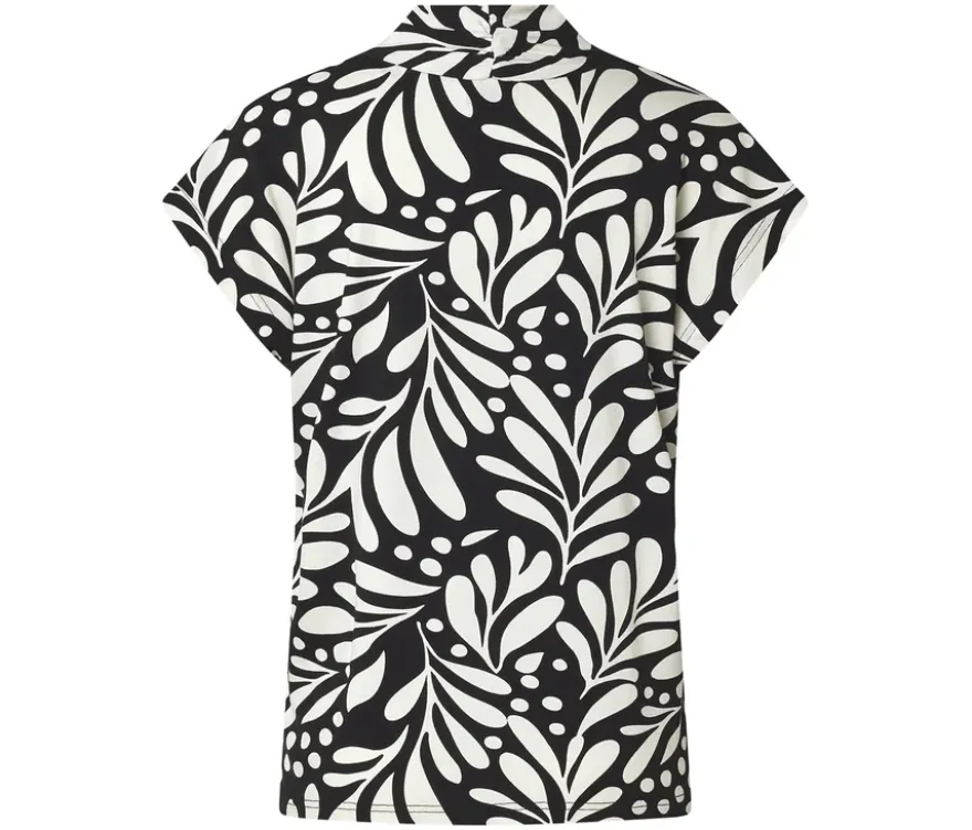 Bedrucktes Blusenshirt mit V-Ausschnitt