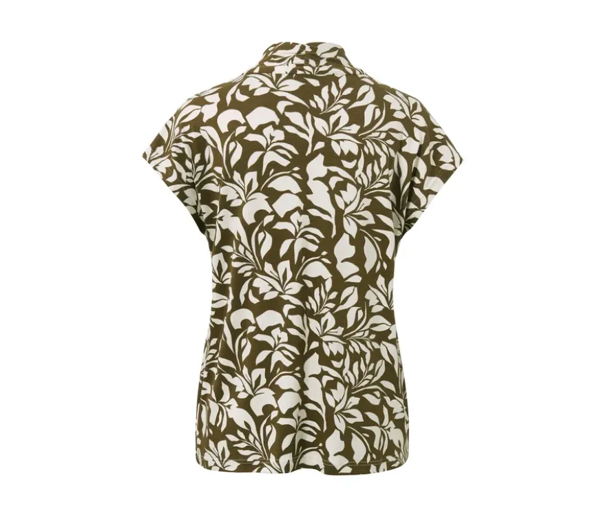 Bedrucktes Blusenshirt mit V-Ausschnitt