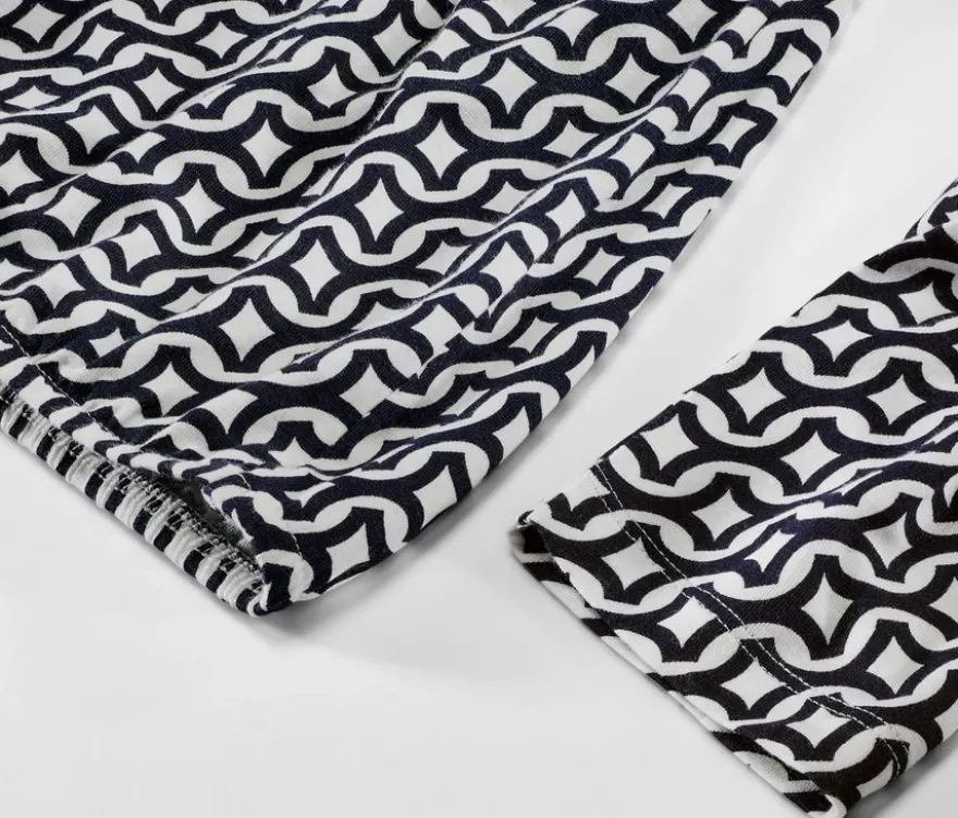 Bedrucktes Blusenshirt, navy