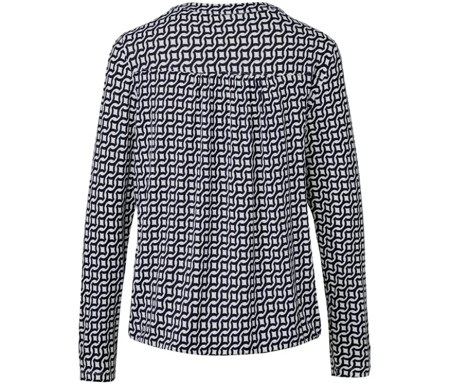 Bedrucktes Blusenshirt, navy