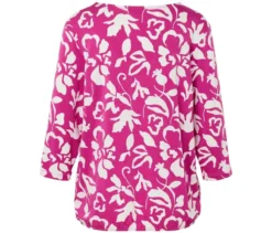 Bedrucktes Blusenshirt, pink-weißer Alloverprint
