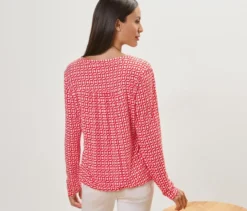 Bedrucktes Blusenshirt, rot