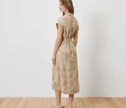 Bedrucktes Leinenkleid