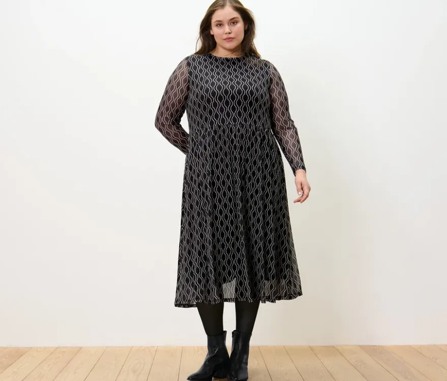 Bedrucktes Mesh-Kleid