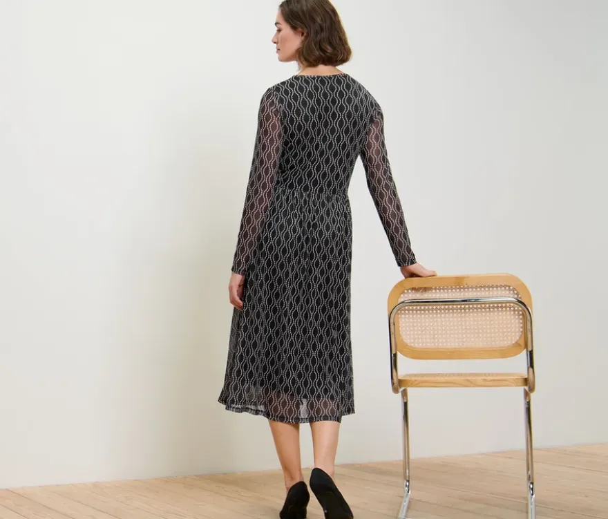 Bedrucktes Mesh-Kleid