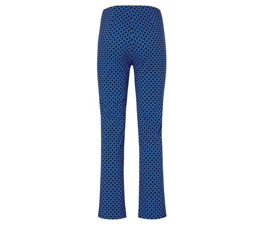 Bedruckte Stretchhose, kobaltblau