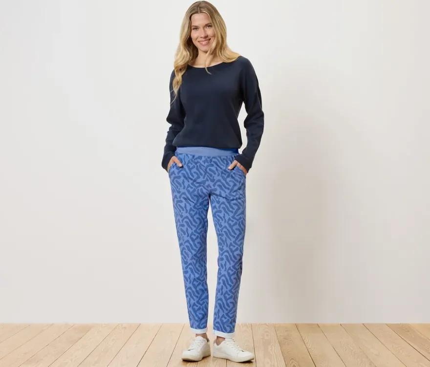 Bedruckte Sweatpants, blau