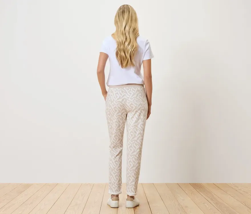 Bedruckte Sweatpants, sandfarben