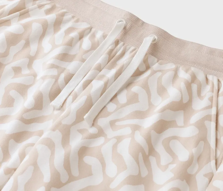 Bedruckte Sweatpants, sandfarben