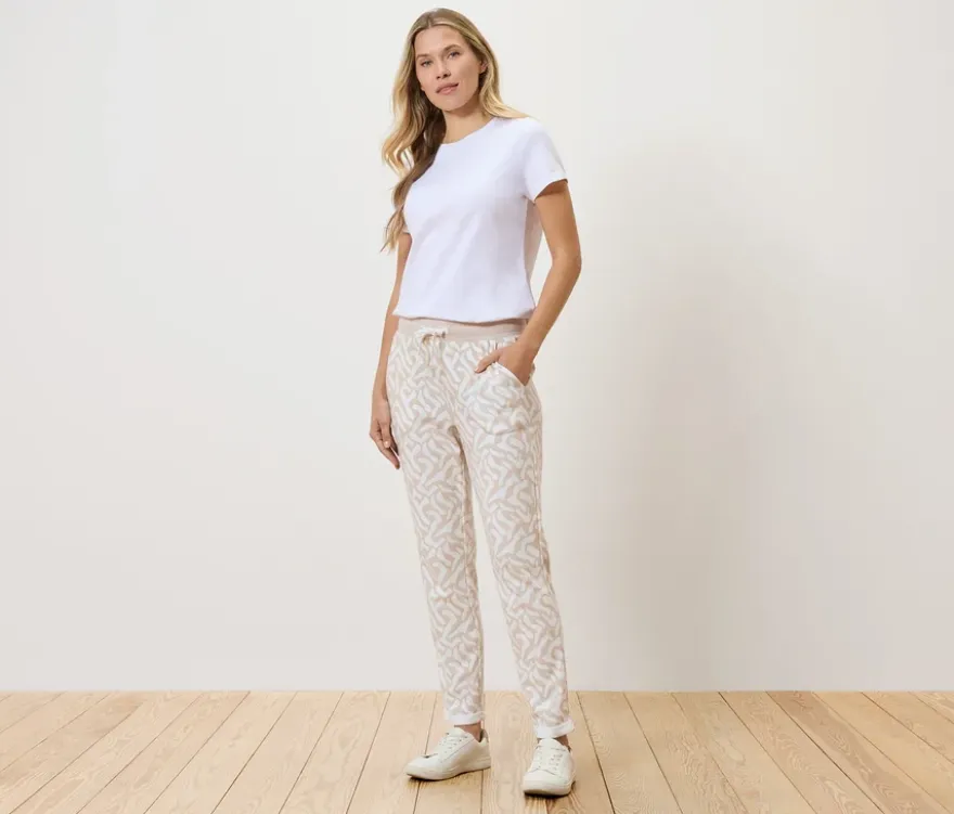 Bedruckte Sweatpants, sandfarben