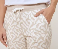 Bedruckte Sweatpants, sandfarben