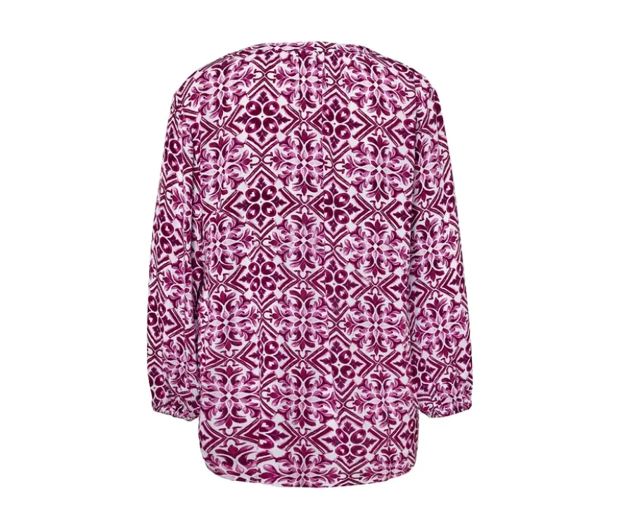 Bedruckte Tunika-Bluse, berry