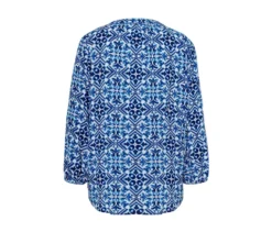 Bedruckte Tunika-Bluse, blau