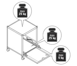 Beistelltisch Metall »CN3« mit 1 Klappfach, altrosa