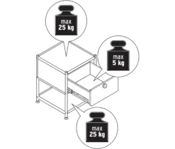 Beistelltisch Metall »CN3« mit 1 Schublade