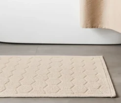 benuta Badematte »Jojo«, Raute, 50 x 80 cm, beige