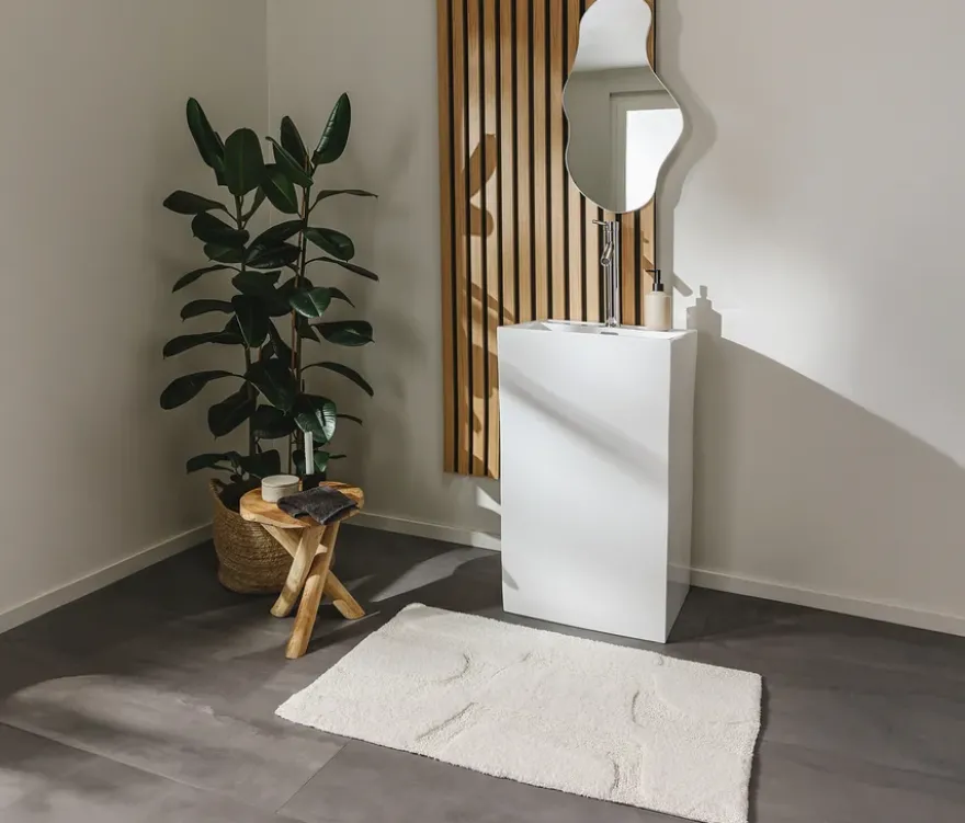 benuta Badematte »Nehir«, weiß, 50 x 80 cm