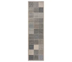 benuta Indoor-und-Outdoor-Läufer »River«, ca. 67 x 240 cm, blau mit Quadraten