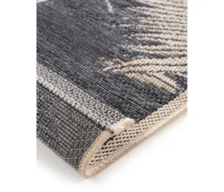 benuta Indoor-und-Outdoor-Läufer »River«, ca. 67 x 240 cm, blau mit Palmenblättern