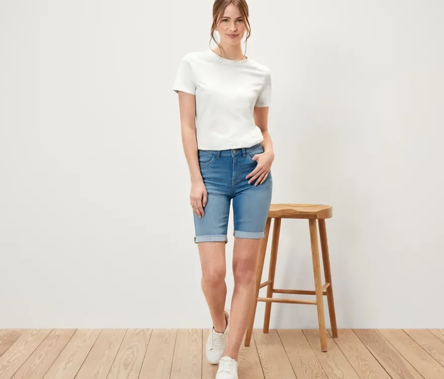 Bermuda Jeans ‒ Fit »Lea«, light blue denim