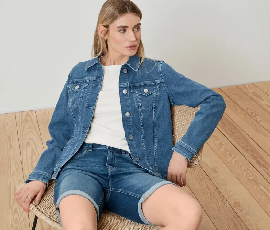 Bermuda-Jeans ‒ Fit »Lea«, mid blue denim