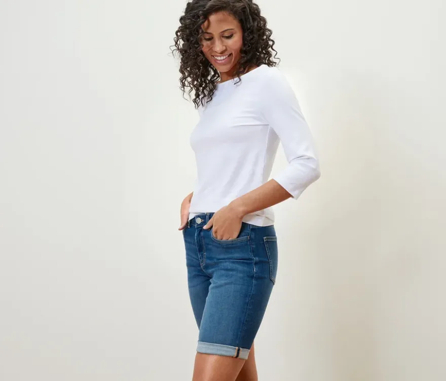 Bermuda-Jeans ‒ Fit »Lea«, mid blue denim