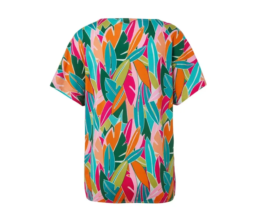 Überschnittenes Blusenshirt, Alloverprint