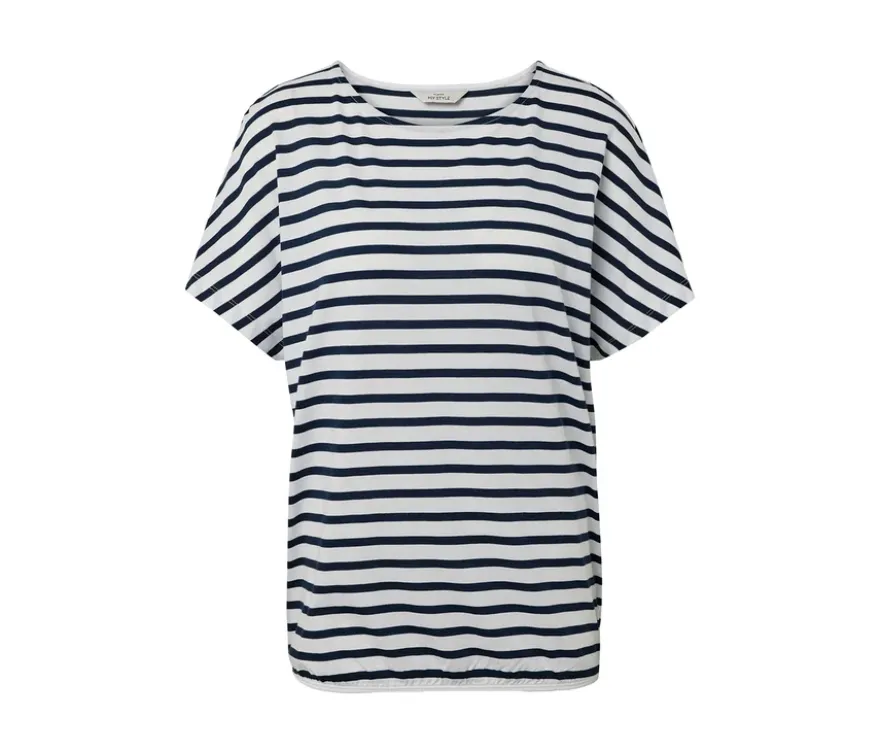 Überschnittenes Blusenshirt, Streifen