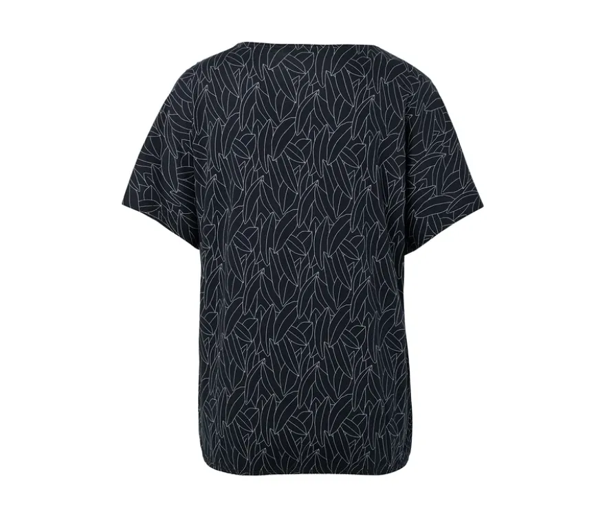 Überschnittenes Blusenshirt, dunkelblau