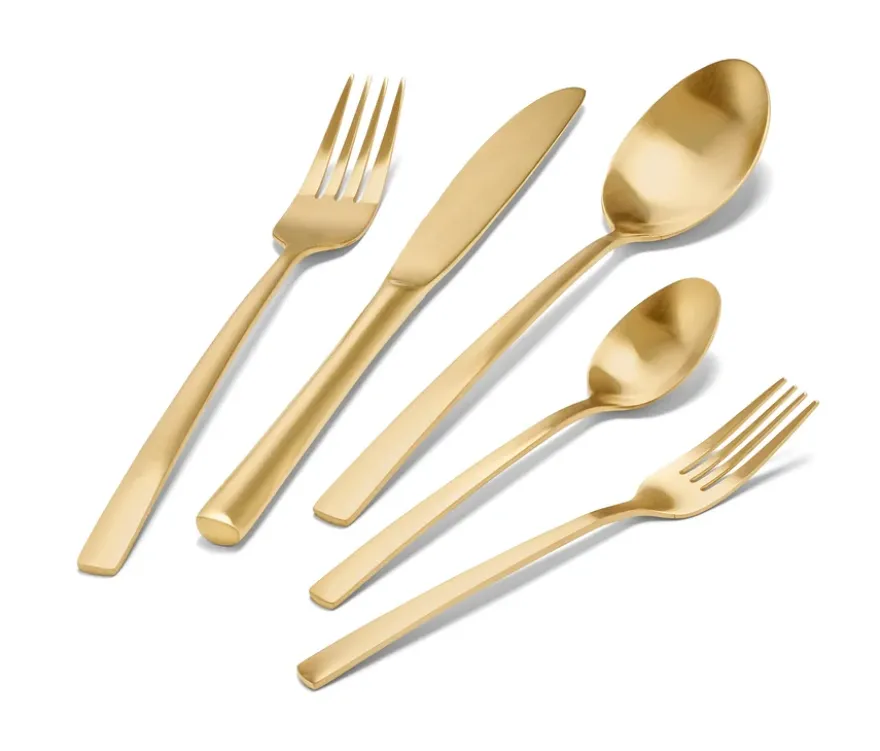 Besteck-Set, 20-teilig, champagnergoldfarben