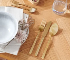 Besteck-Set, 20-teilig, champagnergoldfarben