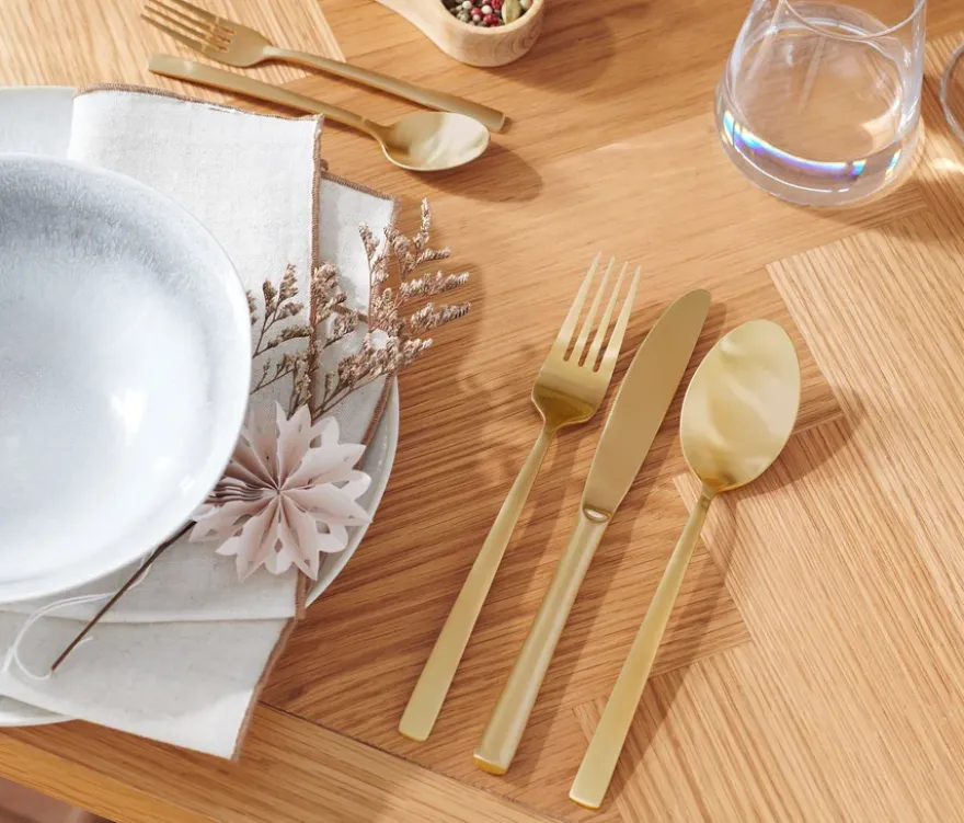Besteck-Set, 20-teilig, champagnergoldfarben