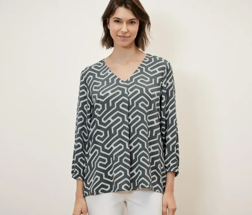 Bluse in Crinkle-Optik