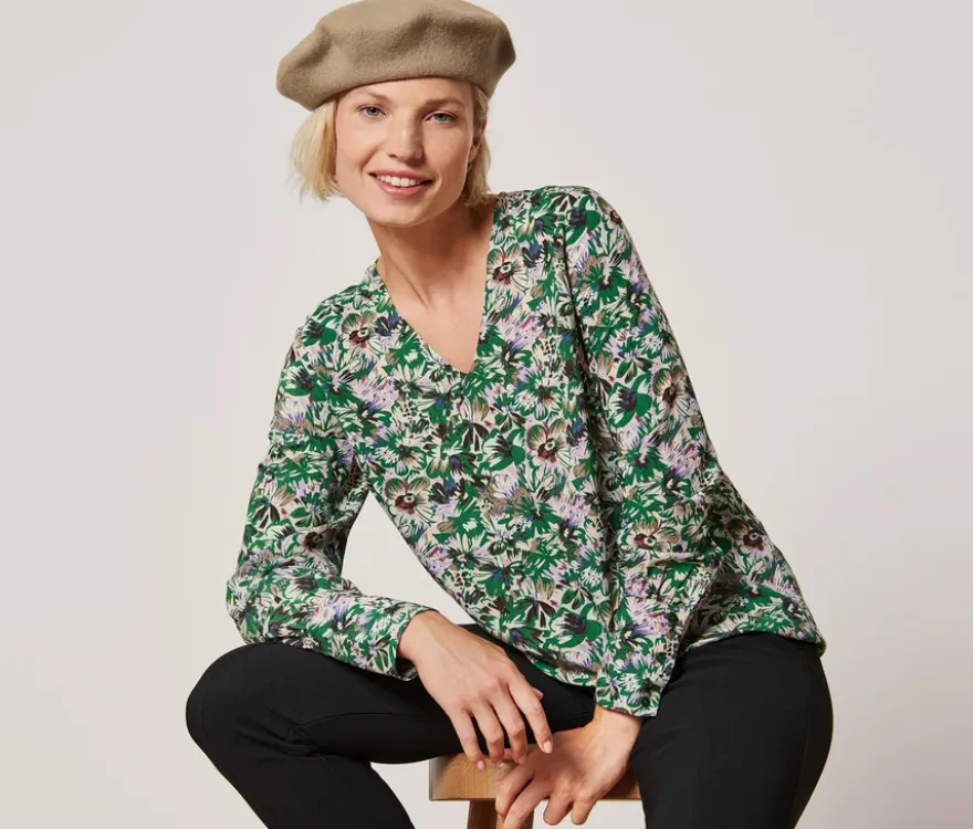 Bluse mit Alloverprint