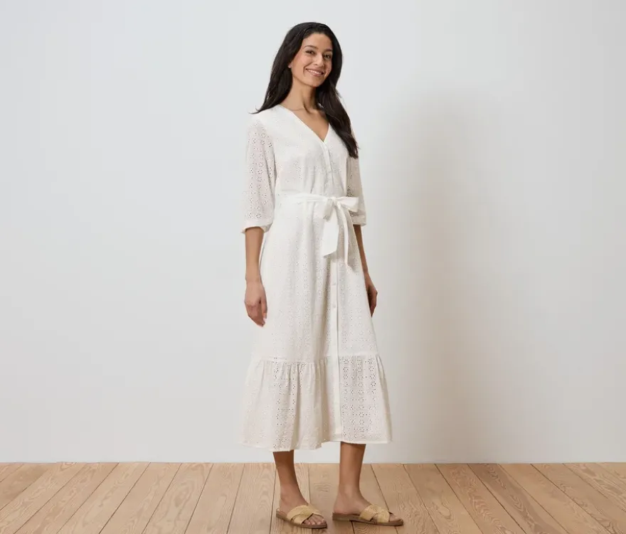 Blusenkleid mit Lochstickerei