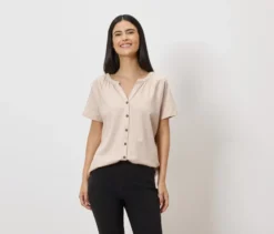 Blusenshirt aus Leinenmix